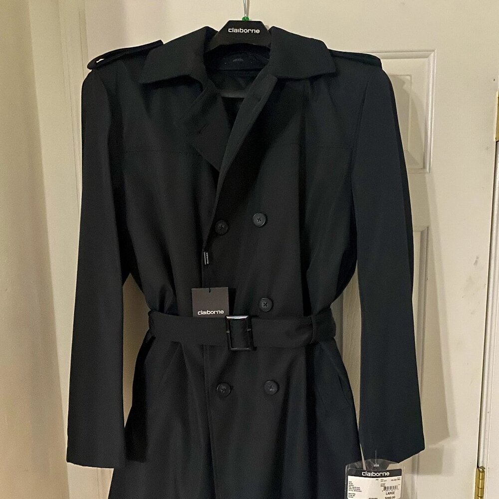 Clairborne Classic Black Trench Coat